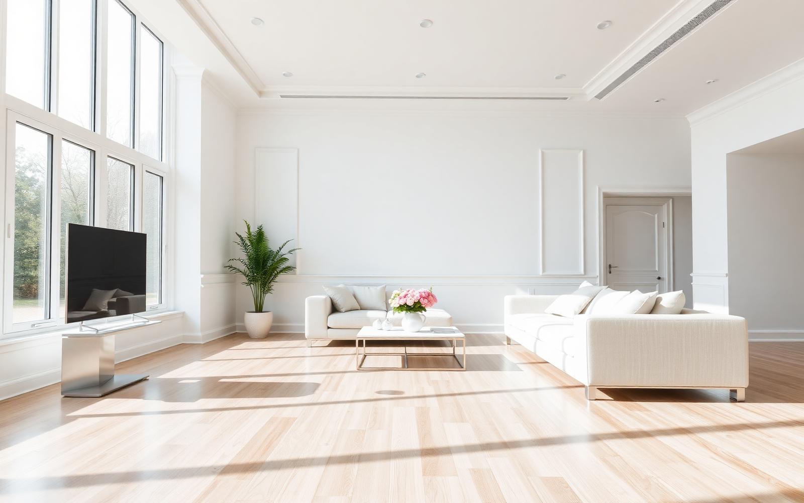 Bright, spotless living room cleaned by AL Cleaning Pro in Brampton